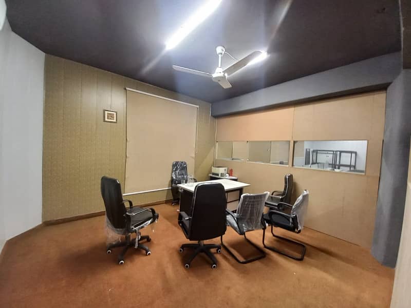 furnished Office for rent in gulberg for (Call center + Software house + Marketing office and other setup as you want) 0