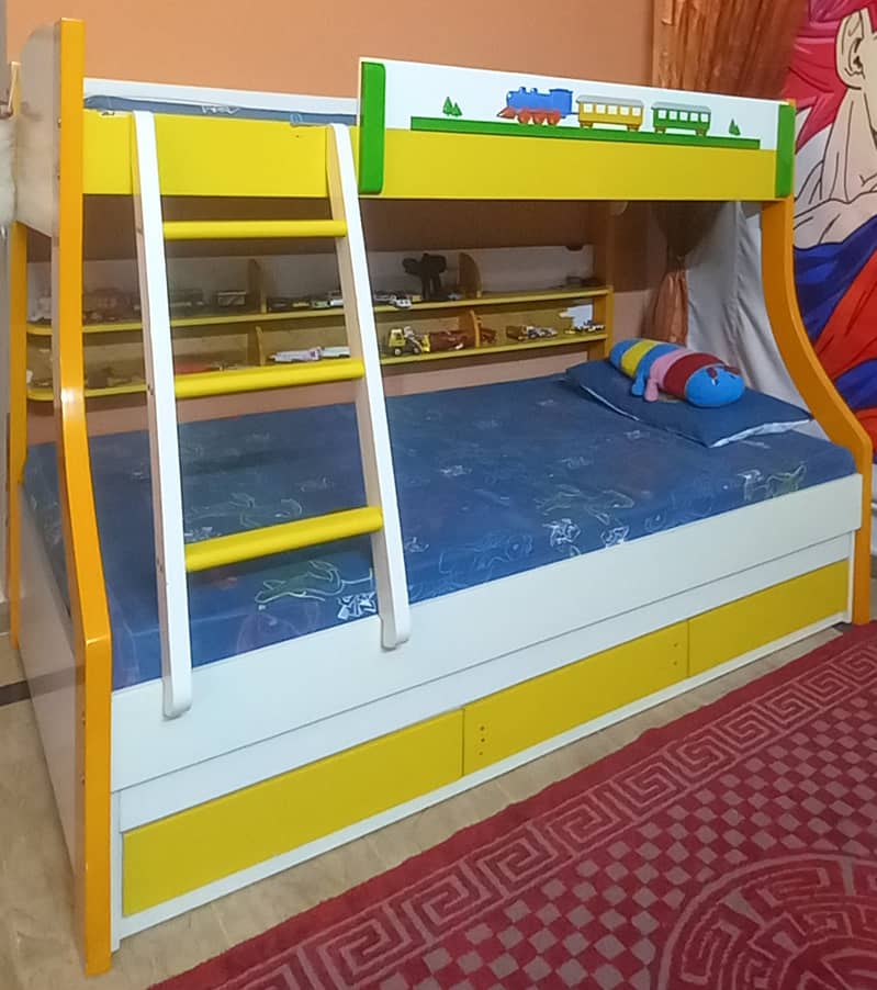 Bunk bed  FULL SIZE, QUEEN/KING size, orange and white, kids and teens 0