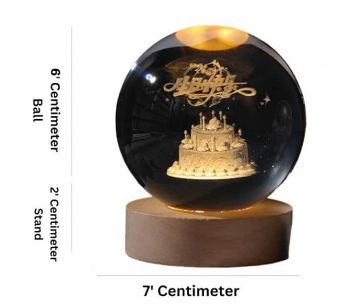 3d Galaxy Solar System Crystal Ball Night Light With Wooden Base 10