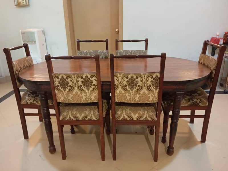 Wooden Dining Table with 6 Chairs - Classic Design 0