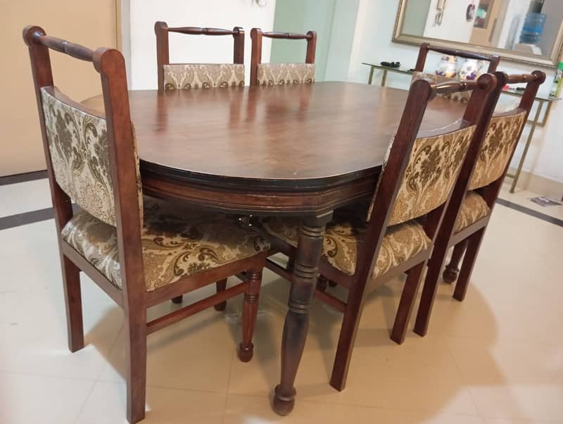 Wooden Dining Table with 6 Chairs - Classic Design 17