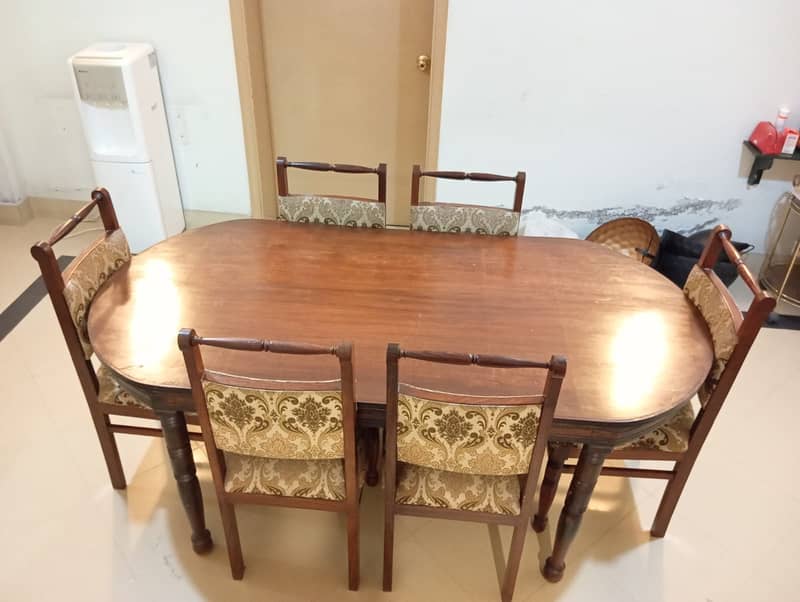 Wooden Dining Table with 6 Chairs - Classic Design 19