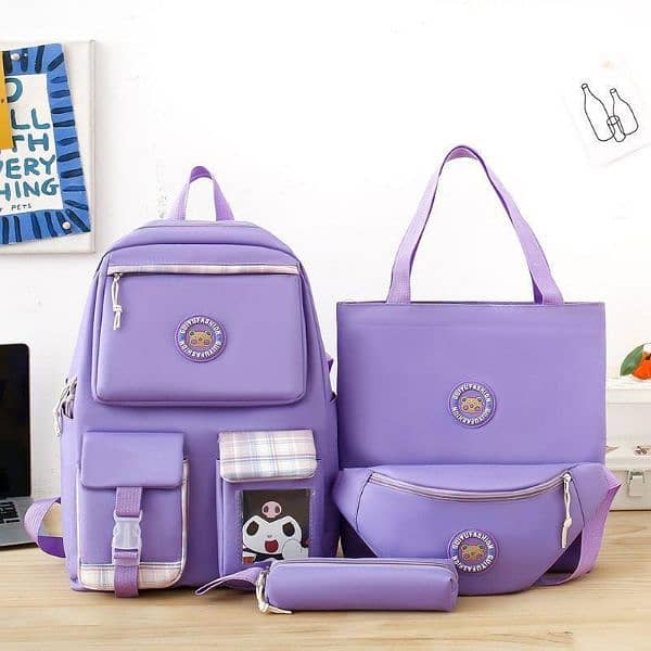 4 pcs Nylon Backpack Set 3