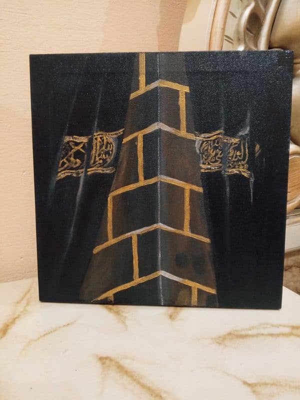 Beautiful view of Kiswah Kaaba painting acrylic 4