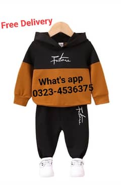 Kid's Hoodie Tracksuit l 2 PCs l Free Delivery  0323-4536375