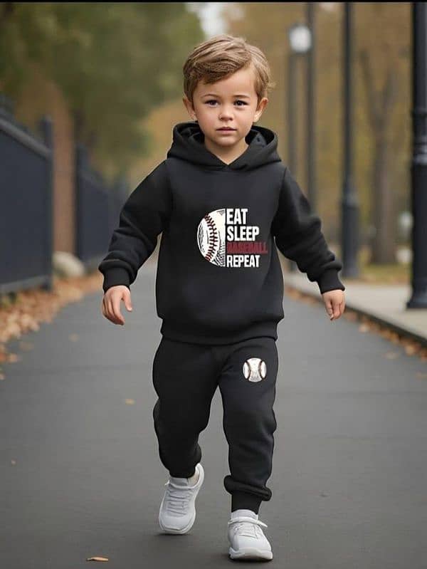 Kid's Hoodie Tracksuit l 2 PCs l Free Delivery  0323-4536375 3