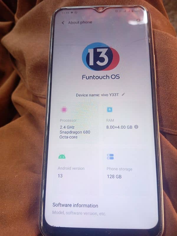 vivo y33t Ram 8+4.128gb 1