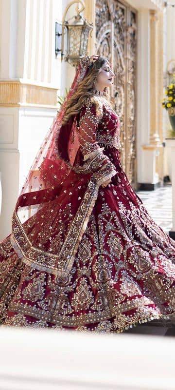 mehroon lhnga kashees style orignal kashees dress 5