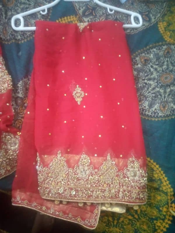 red color ka lehnga h used h aik bar lakin very good codition 1