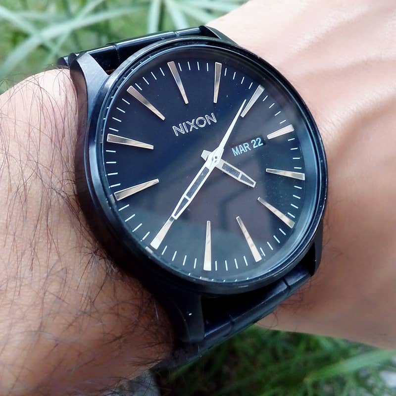 Nixon All Black Day Date Dress Watch 0