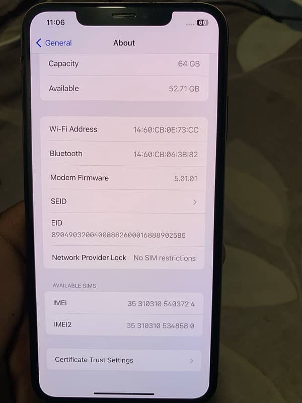 IPHONE XS MAX 64gb NON PTA 7