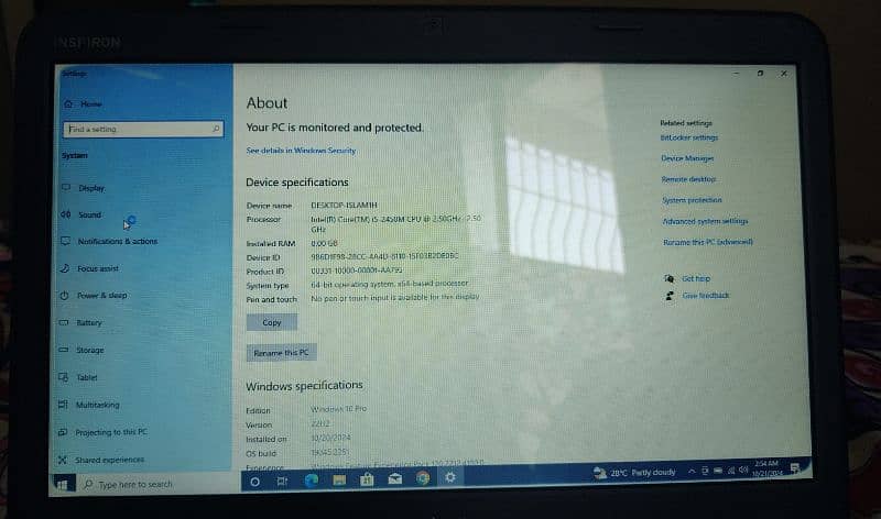 dell inspiron core i5 2nd genartion 8gb ram 500gb hard drive 0