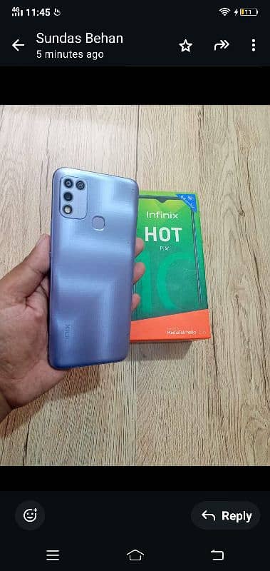 infinix hot 10 play 4/64 with box 1