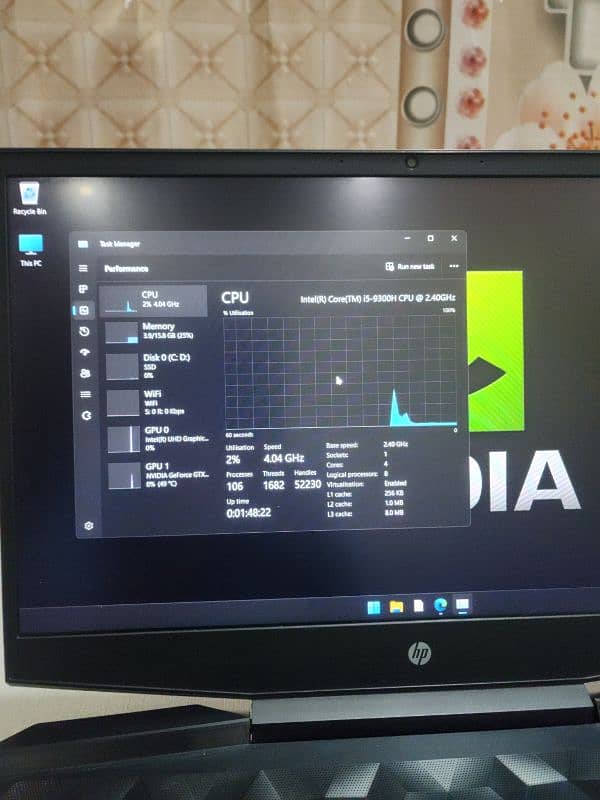 hp Pavilion gaming Ci5 9th gen with 4GB Nvidia 4