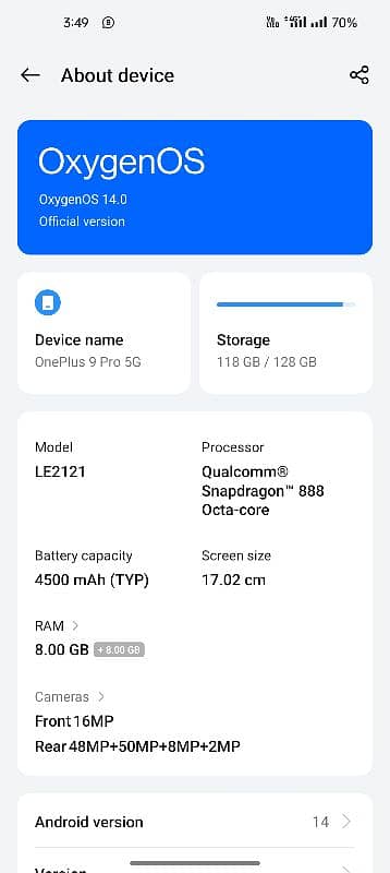 one plus 9pro 7