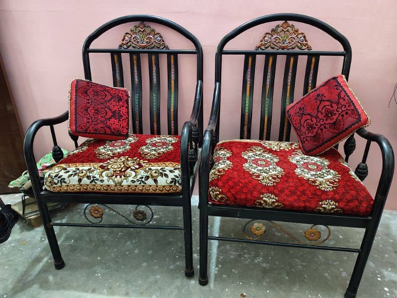 iron rod sofa set with seti 4