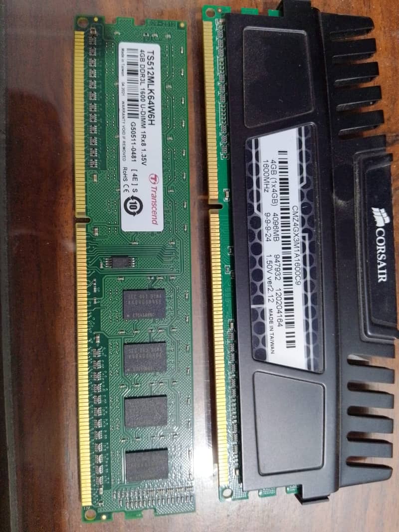 8gb ddr3 1600mhz Desktop RAMs + Hard Drive 0