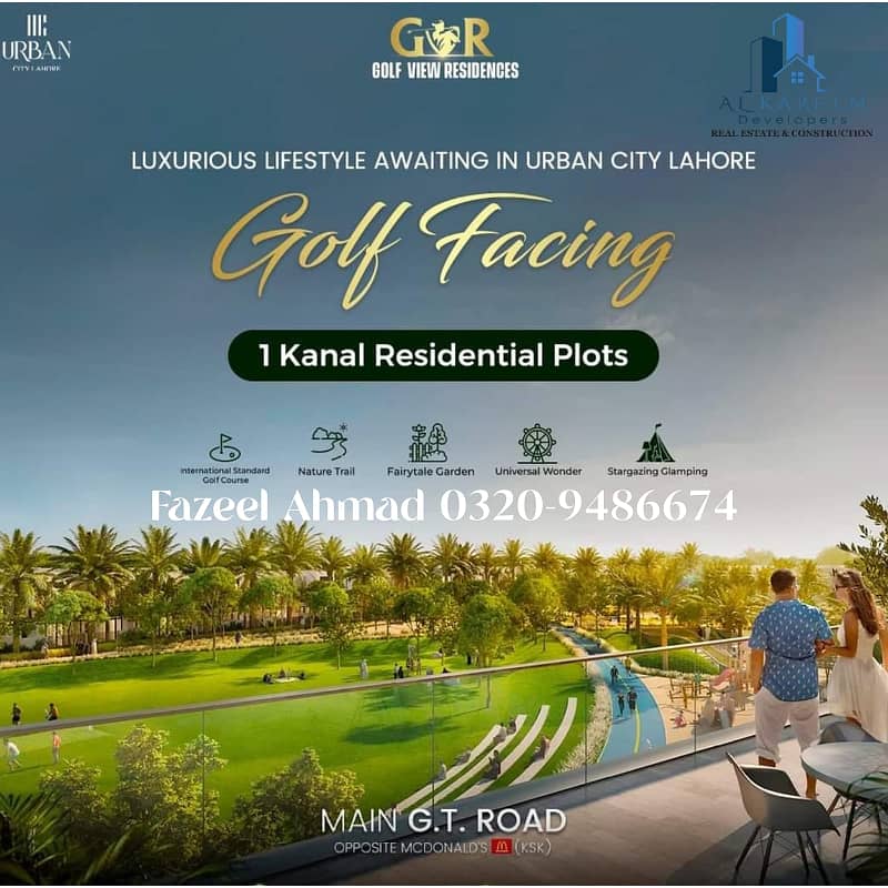 Golf Facing 1 kanal Residential Plot At Main G. T Road Reasonable Price. 22