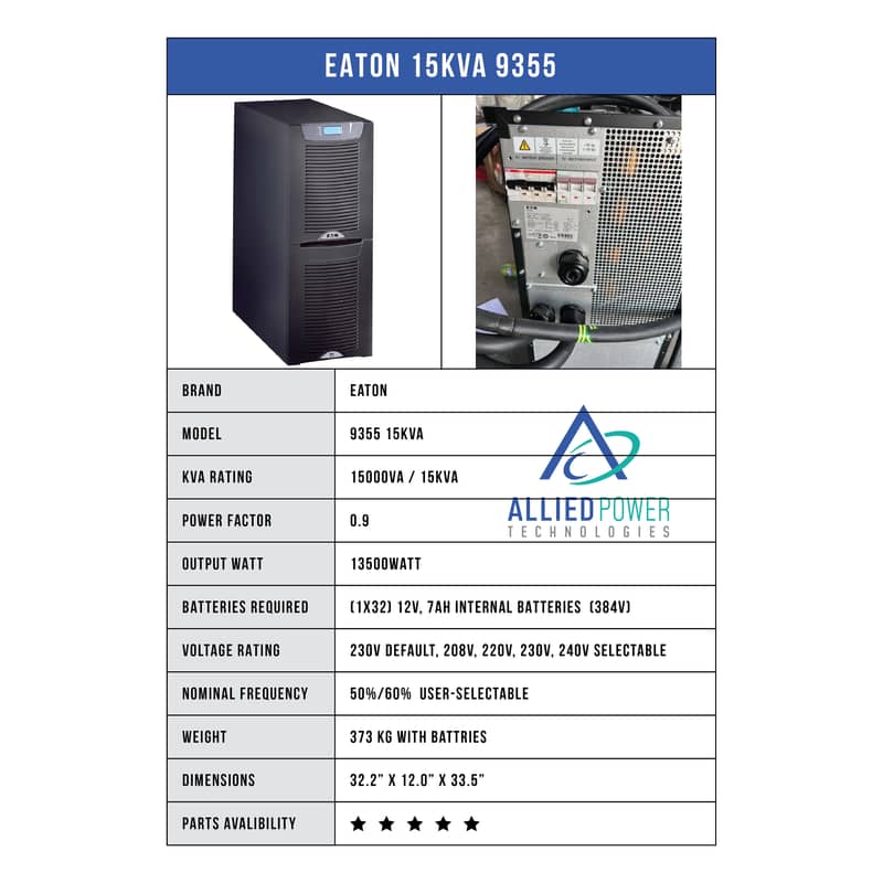 Online UPS 10kva, 15kva, 20kva 3phase and single phase Eaton 7