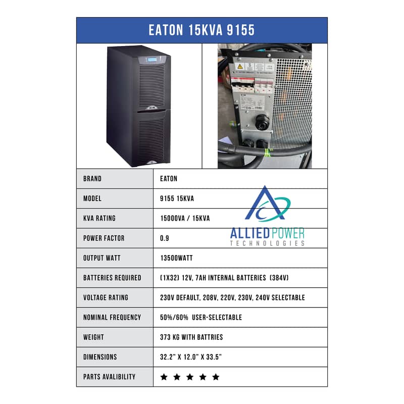 Online UPS 10kva, 15kva, 20kva 3phase and single phase Eaton 9