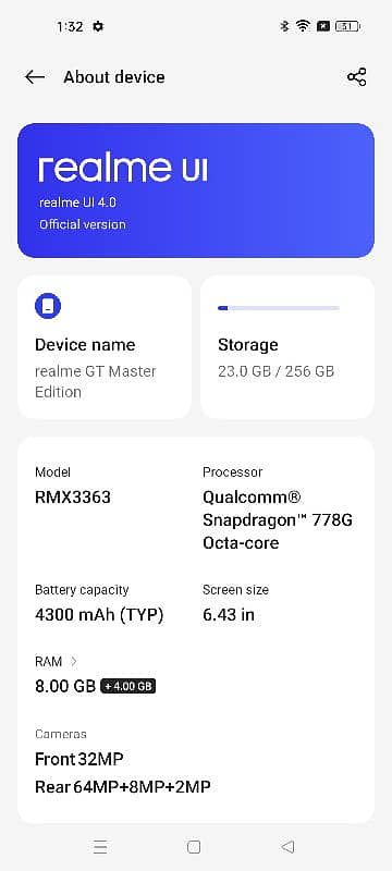 Realme GT Master 8Gb 256Gb with Box 7