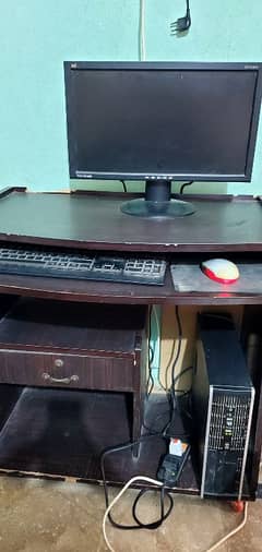 computer, keyboard, mouse, computer desk, and cpu for sale