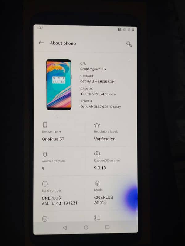 Oneplus 5T official 8/128 3