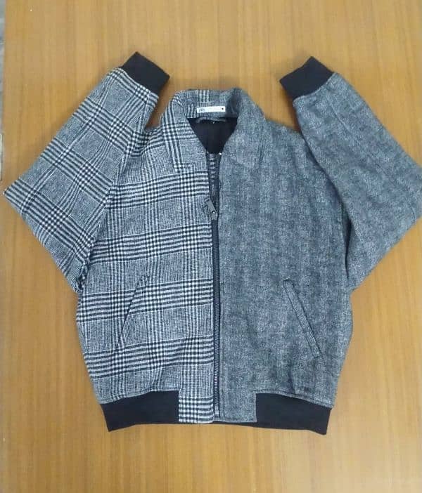 *ZARA Grey Bomber Jacket Double Pattern* Size: Medium 1