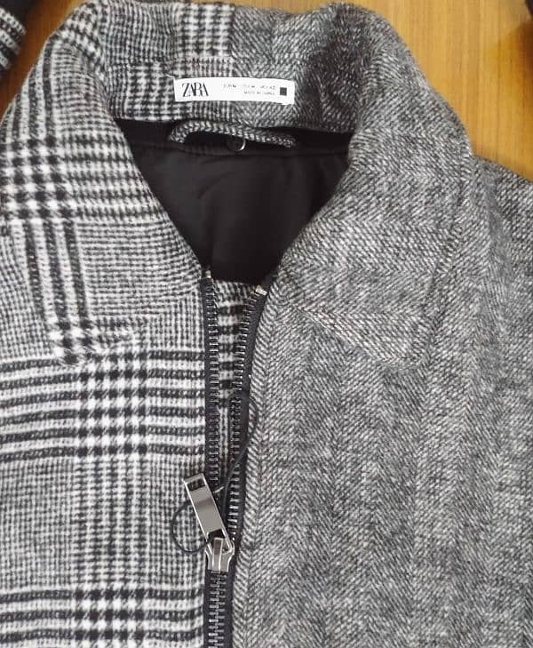 *ZARA Grey Bomber Jacket Double Pattern* Size: Medium 6