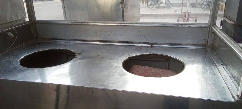 Double bucket fryer and steel counter 17