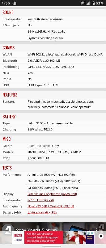 Sony Xperia 5 6 Rom 64 7