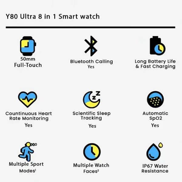 Y80 Ultra 8 In 1 Smart Watch (random Colour) 3