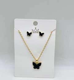 Butterfly  Design black pendant set