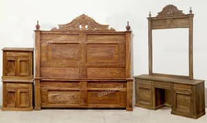 Solid Sheesham(Taali) Wooden Double Bed DressingSet Chinioti