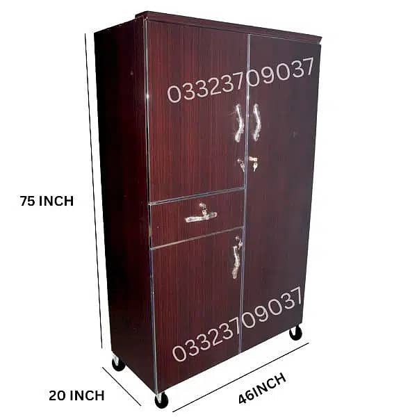 6x4 feet Wooden Side drawer Cupboard Wardrobe almari 0