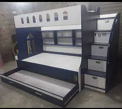 kids Triple bunker bed with double Story 3