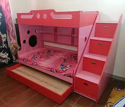 kids Triple bunker bed with double Story 6