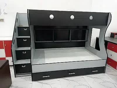 kids Triple bunker bed with double Story 11