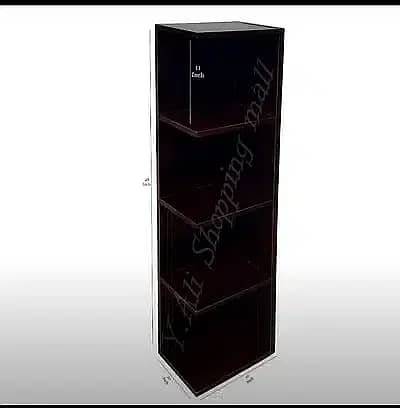 Fixed Price D1 Wooden corner rack 48 x 9 x 9 inch Dark brown 1