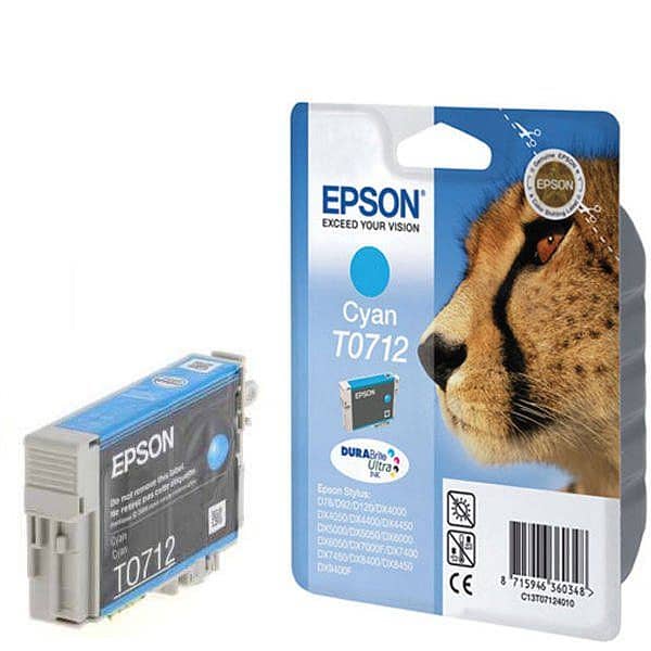 Epson T0712 Cyan Durabrite Ink Cartridge - Cheetah 0