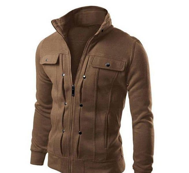 Men Fleece Plain Jacket Mexican Style 0