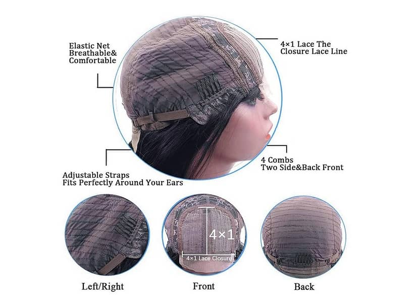 Real Human Lace Front Long 22inch Full Head Cap Wigs Women Girl Ladies 3