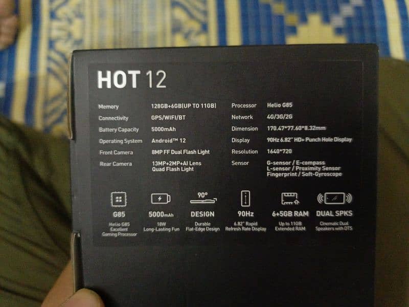 infinix hot 12 5/6 128gb with 10/10 new condition 4