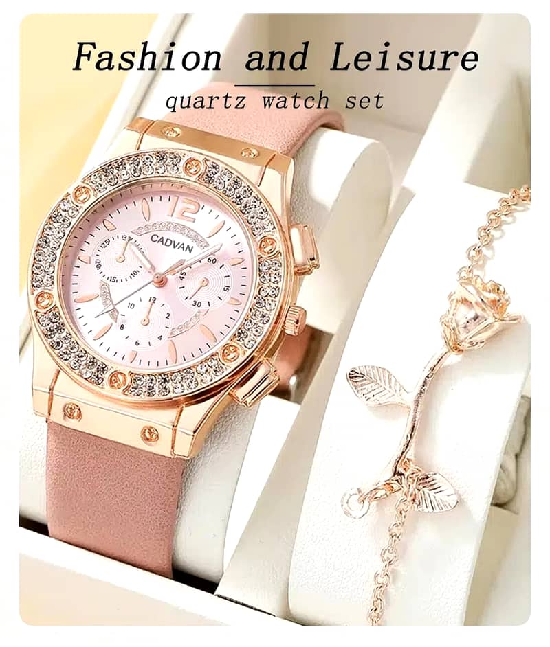 2 Set Fashion Casual Ladies Simple Dial Quartz Wrist watches 13