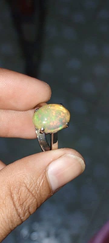 Opal Stone Chandi ring 925 0