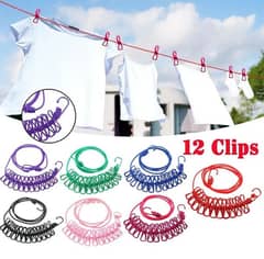 clip and hang 185 cm portable clothesline with (12) clips-