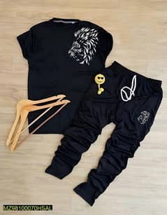 2 pcs man's lion printed track suit