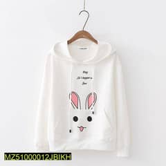 white Rabbit Hoodie for unisex