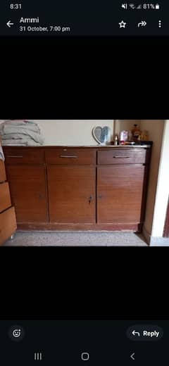 3 door cabinet and 3 drawers