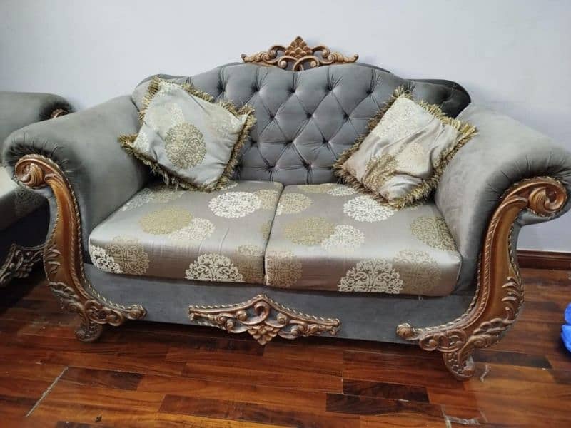 wooden 7 seater sofa 1